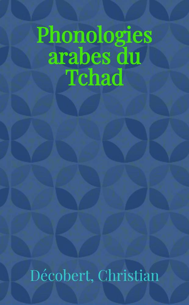 Phonologies arabes du Tchad