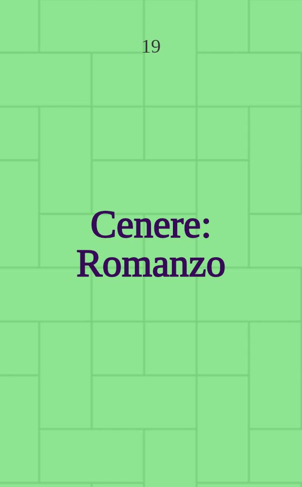 Cenere : Romanzo