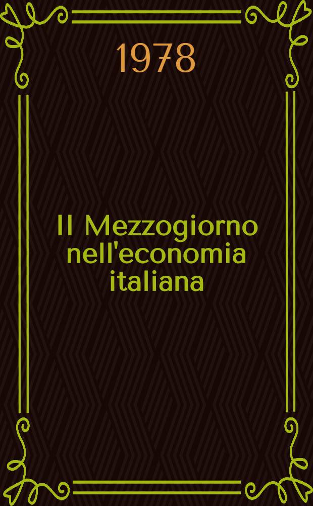 Il Mezzogiorno nell'economia italiana