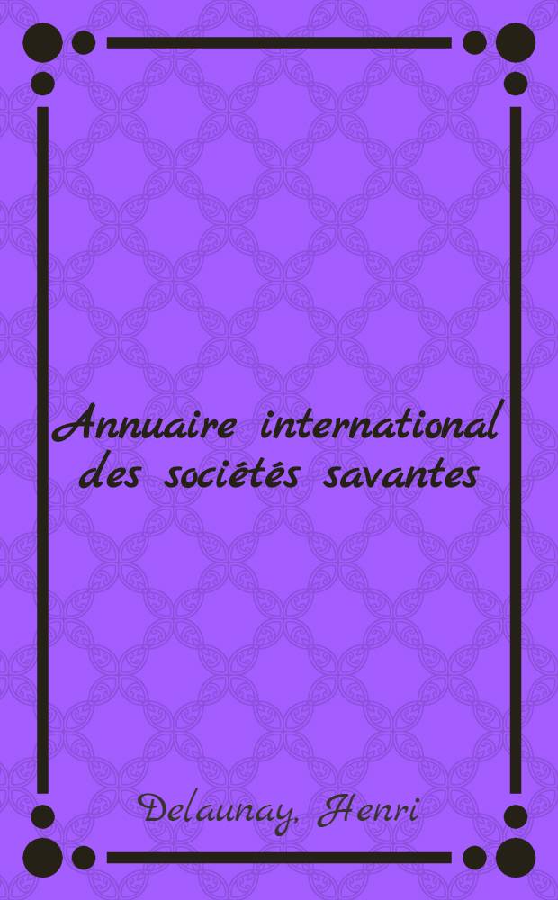 Annuaire international des sociétés savantes
