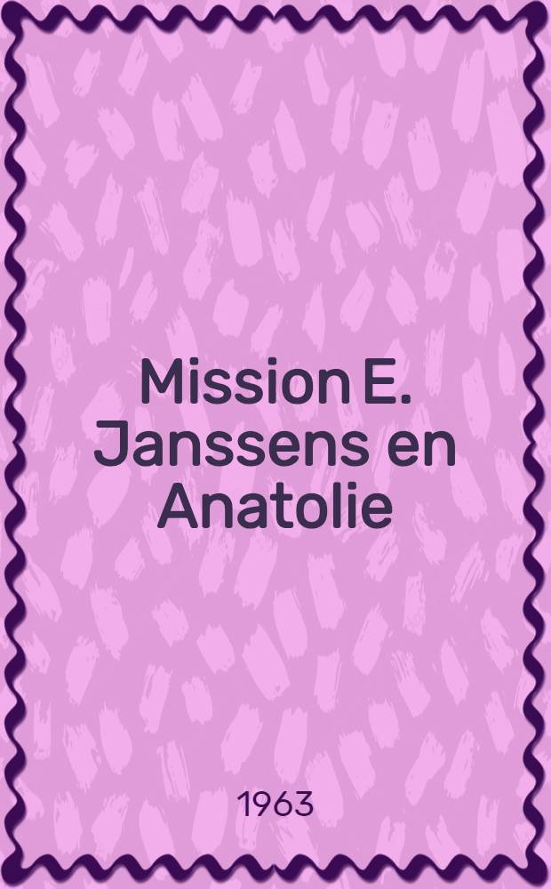 Mission E. Janssens en Anatolie (aoutseptembre 1962) : Ephemeroptera