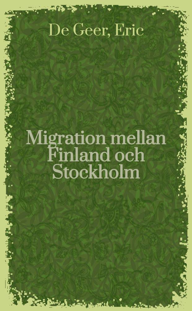 Migration mellan Finland och Stockholm