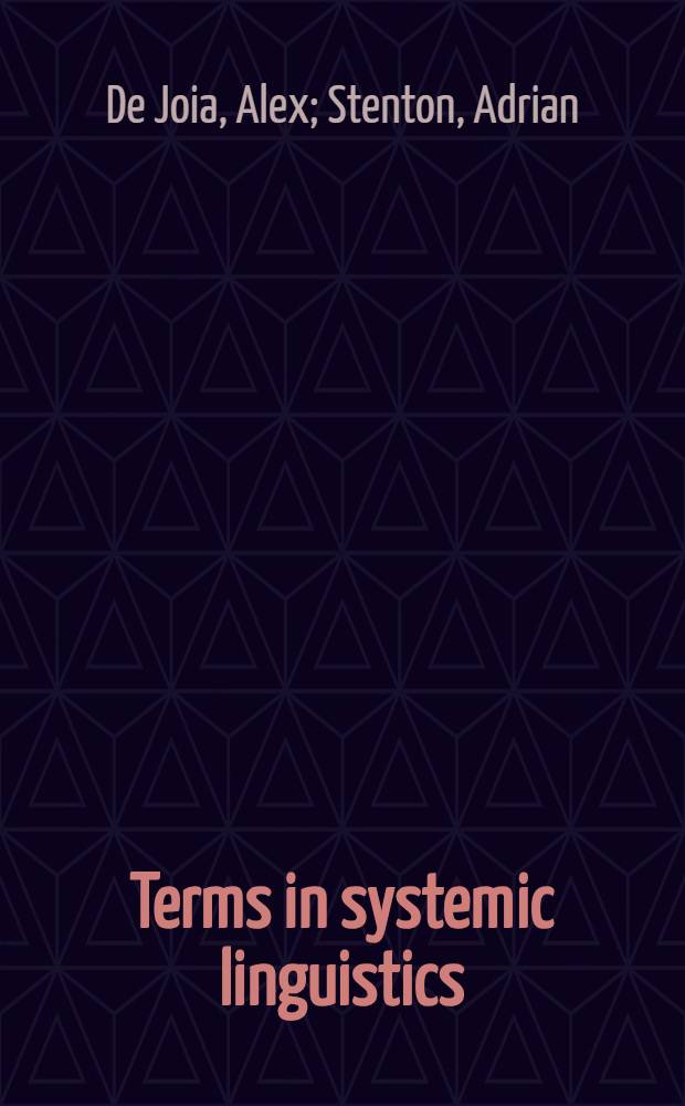 Terms in systemic linguistics : A guide to Halliday