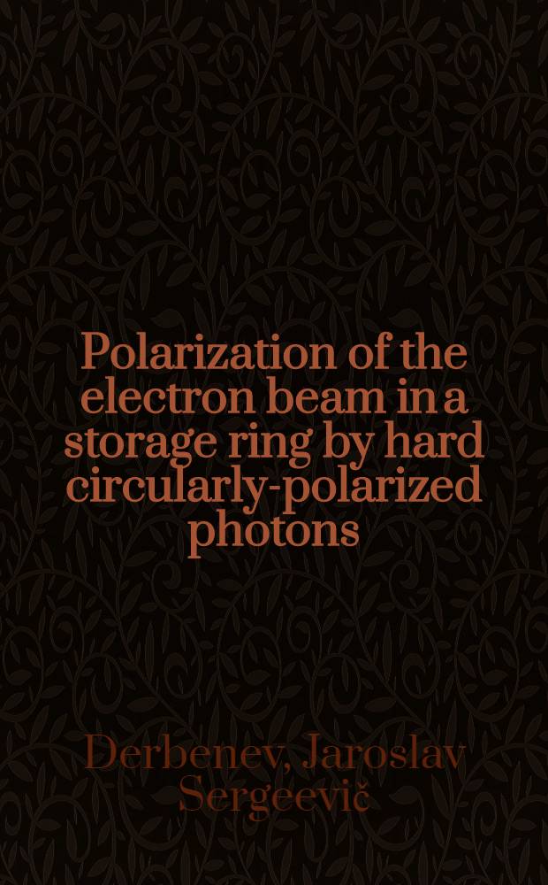 Polarization of the electron beam in a storage ring by hard circularly-polarized photons