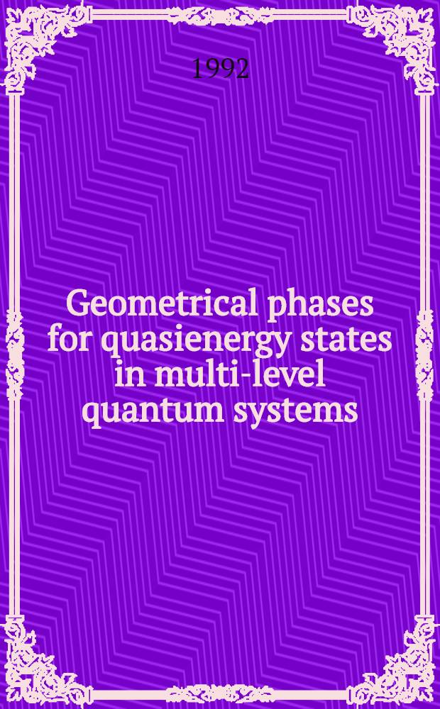 Geometrical phases for quasienergy states in multi-level quantum systems