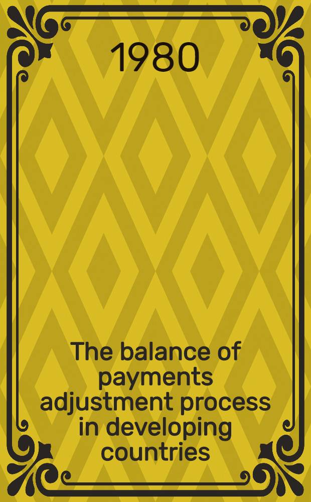 The balance of payments adjustment process in developing countries