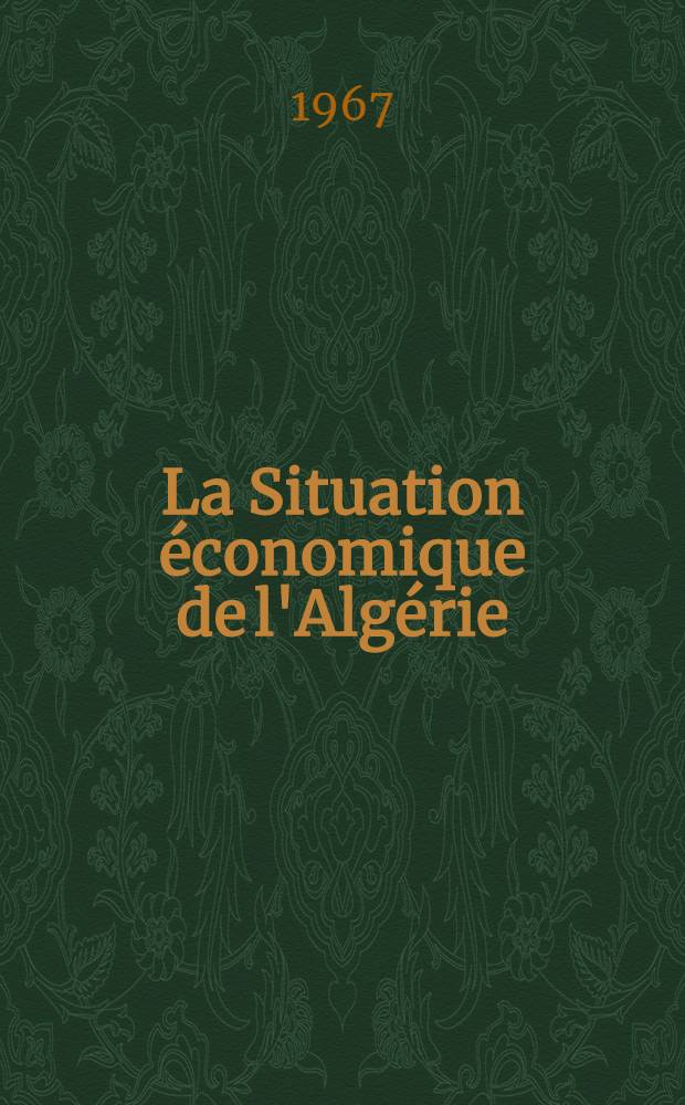 La Situation économique de l'Algérie