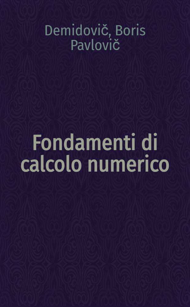 Fondamenti di calcolo numerico