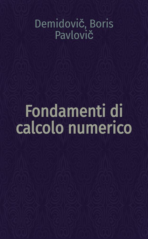 Fondamenti di calcolo numerico