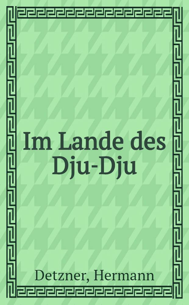 Im Lande des Dju-Dju : Reiseerlebnisse im östlichen Stromgebiet des Niger