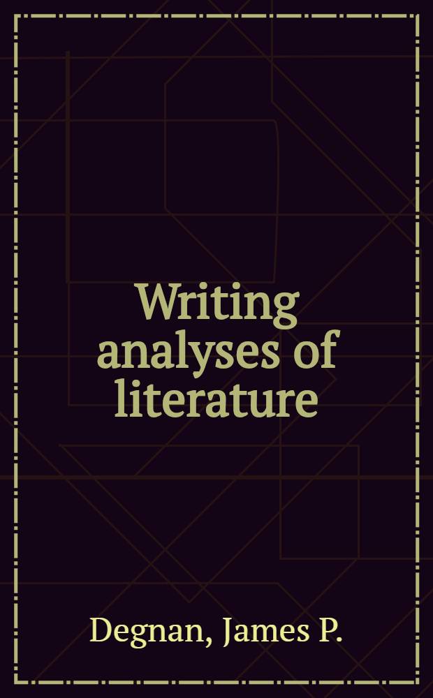 Writing analyses of literature