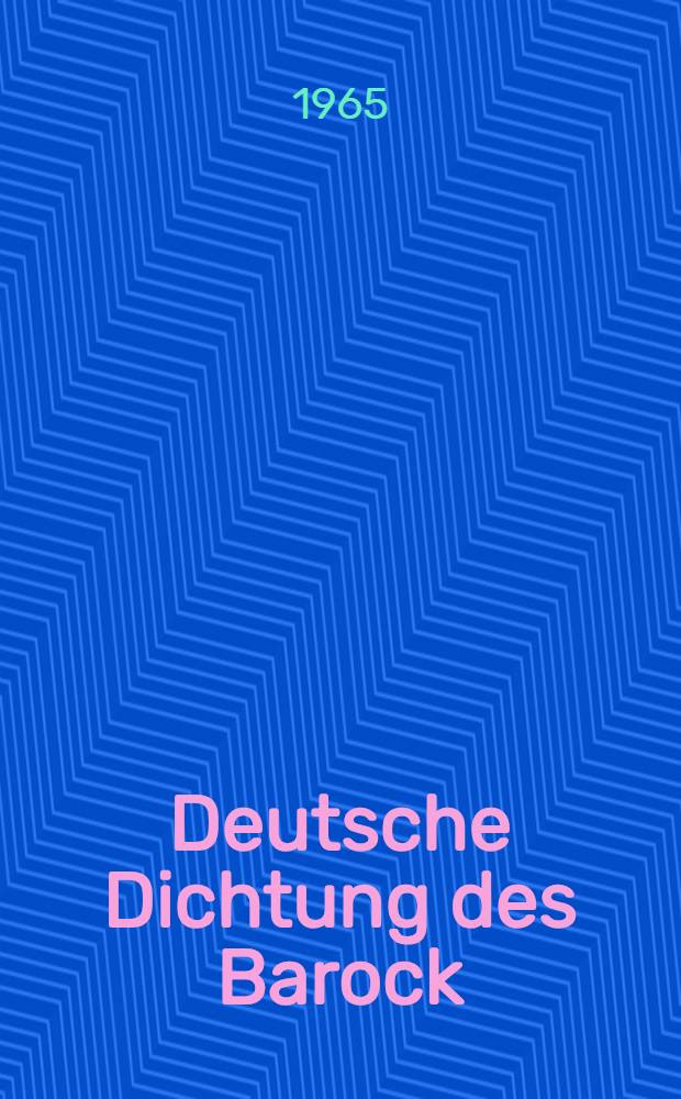 Deutsche Dichtung des Barock