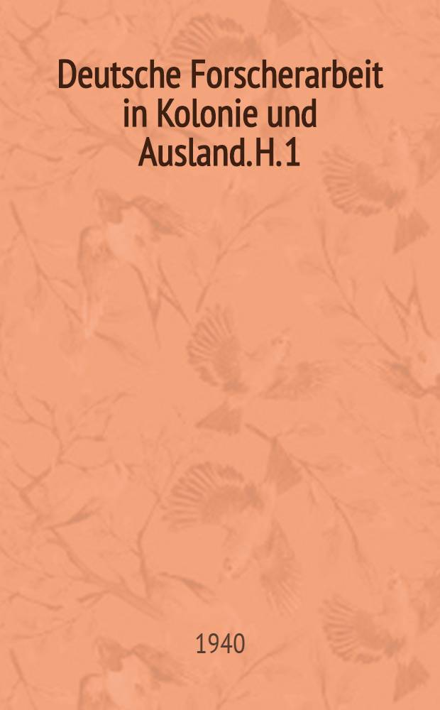 Deutsche Forscherarbeit in Kolonie und Ausland. H. 1 : Die Farmwirtschaft in Deutsch-S&uuml;dwestafrika