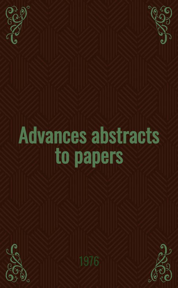 Advances abstracts to papers