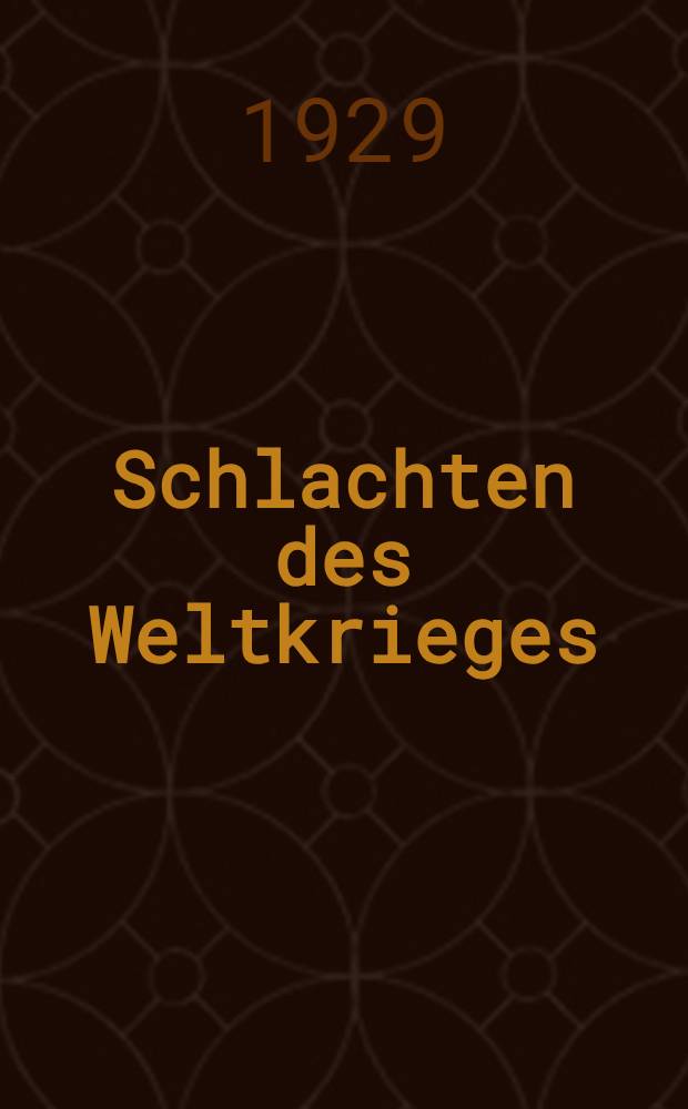 Schlachten des Weltkrieges : In Einzeldarstellungen bearb. und hrsg. unter Mitwirk. des Reichsarchivs. Bd. 31 : Die Tankschlacht bei Cambrai 20-29 November 1917
