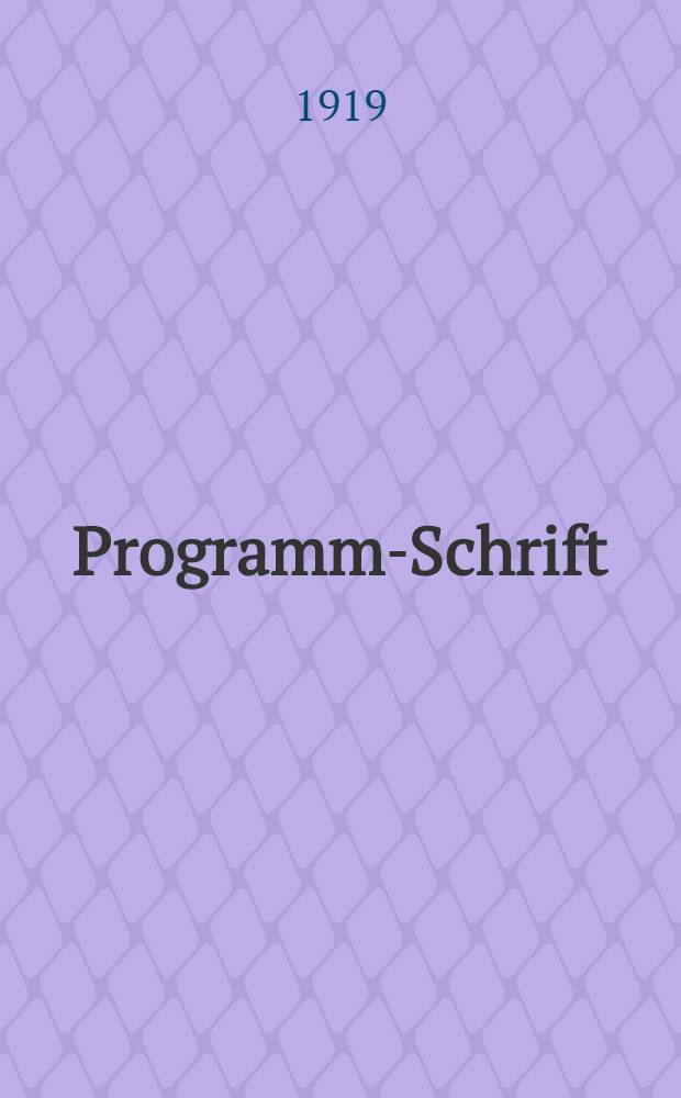Programm-Schrift