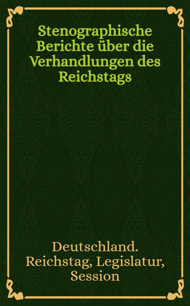 Stenographische Berichte über die Verhandlungen des Reichstags : VIII. Legislaturperiode. II. Session 1892/93