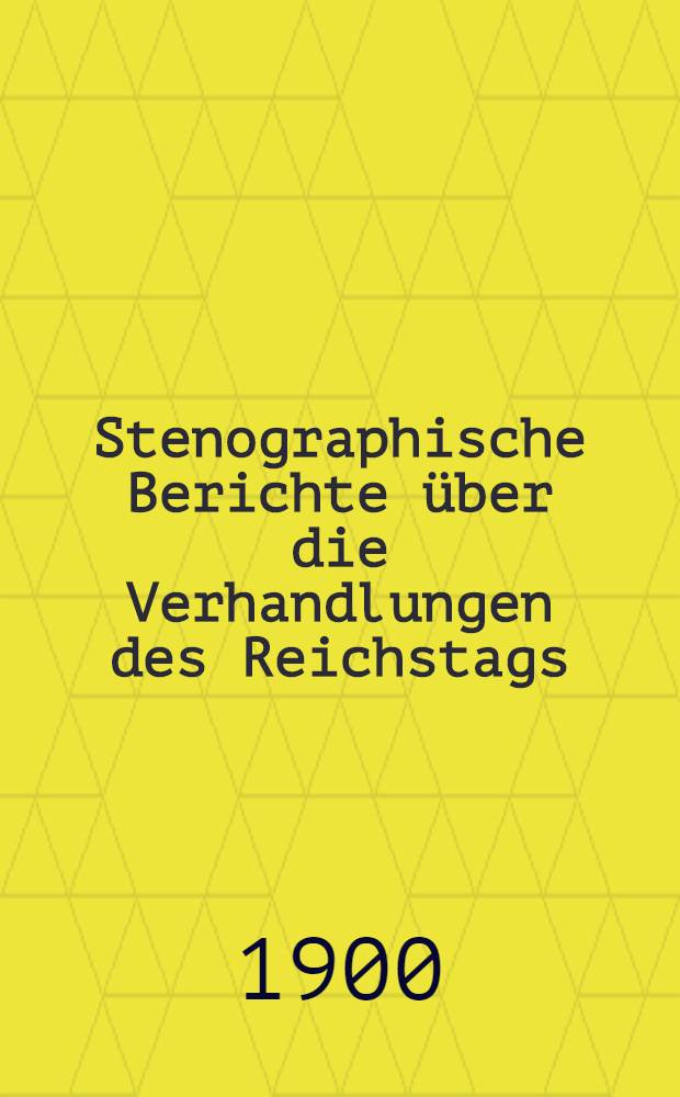 Stenographische Berichte über die Verhandlungen des Reichstags : X. Legislaturperiode. I. Session 1898/1900. [Bd. 14] : Anlageband 7. Nr. 712 bis 919 der amtlichen Drucksachen des Reichstages enthaltend