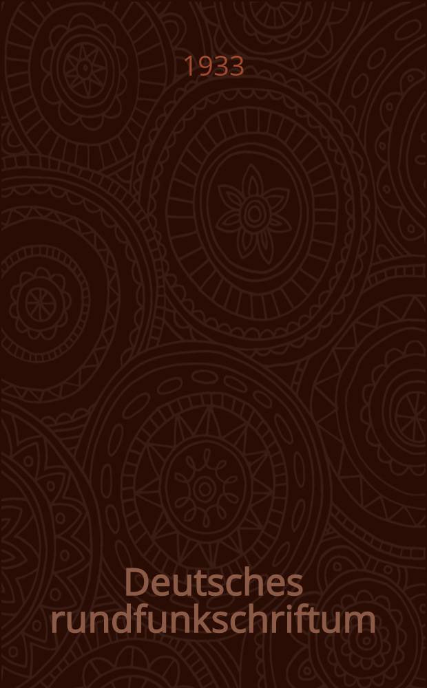 Deutsches rundfunkschriftum