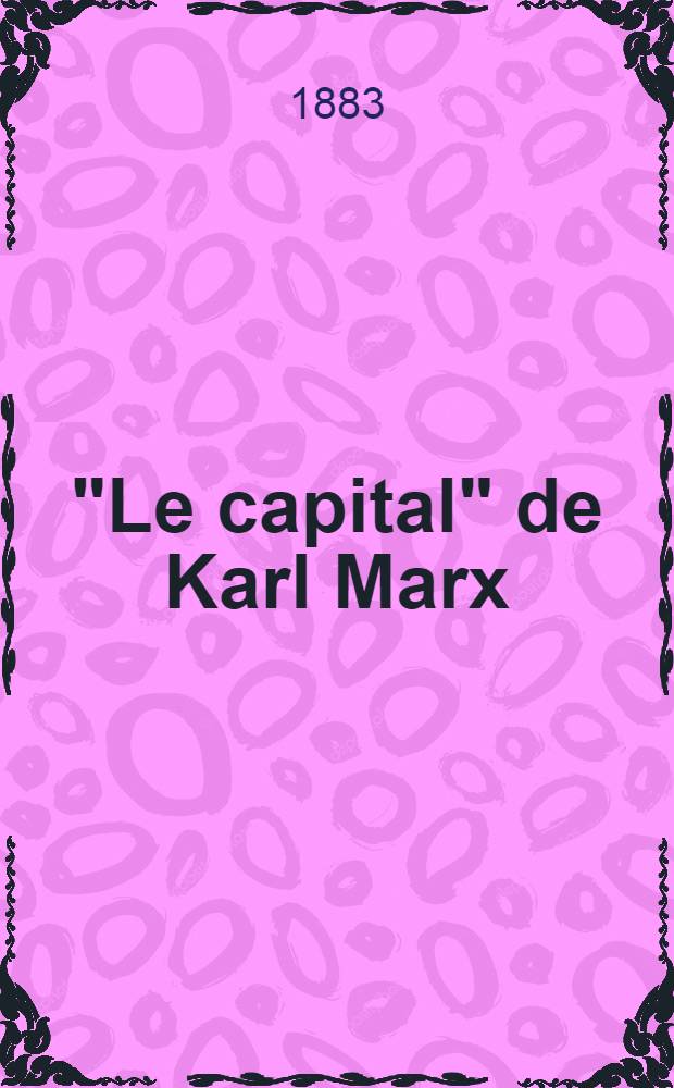 "Le capital" de Karl Marx