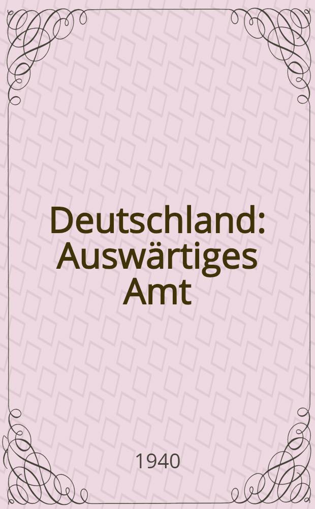 Deutschland : Auswärtiges Amt : Documents