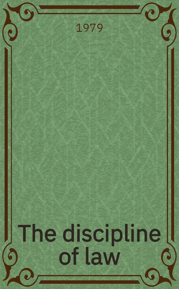The discipline of law