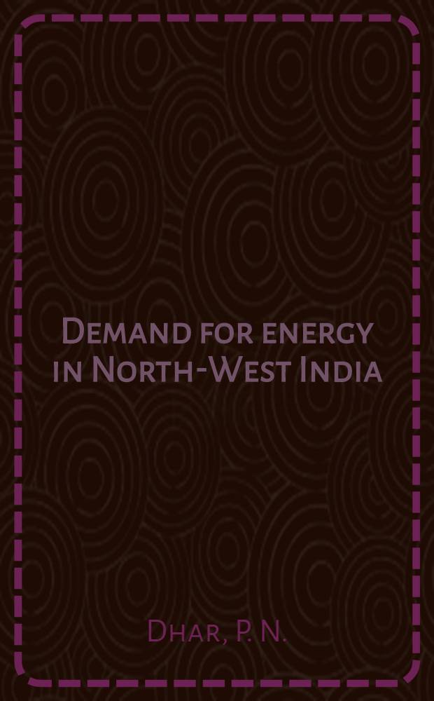 Demand for energy in North-West India
