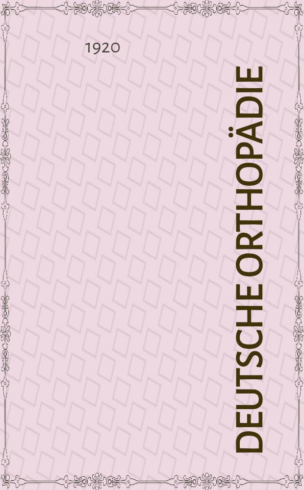 Deutsche Orthop&auml;die