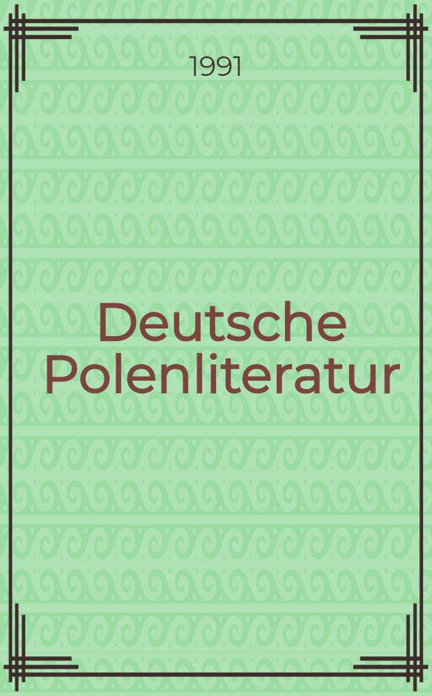Deutsche Polenliteratur : Intern. Kolloquium, Karpacz 3-7. Okt. 1988