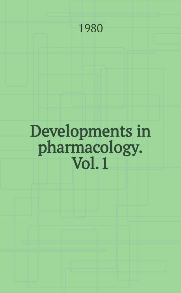 Developments in pharmacology. Vol. 1 : Prostaglandins, prostcyclin, and thromboxanes measurement
