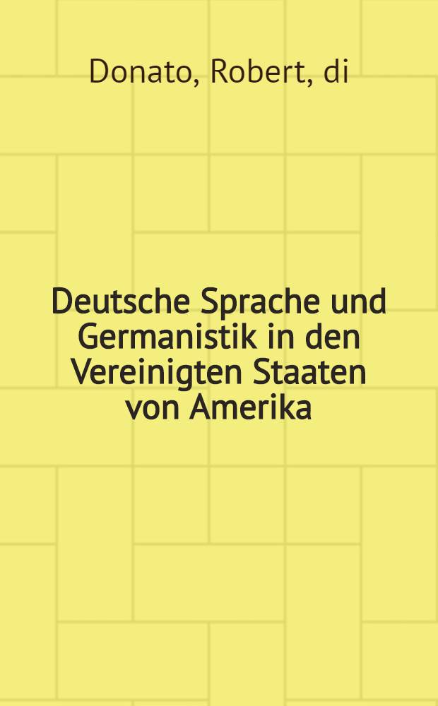 Deutsche Sprache und Germanistik in den Vereinigten Staaten von Amerika