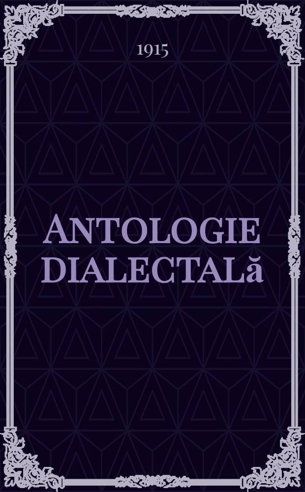 Antologie dialectală