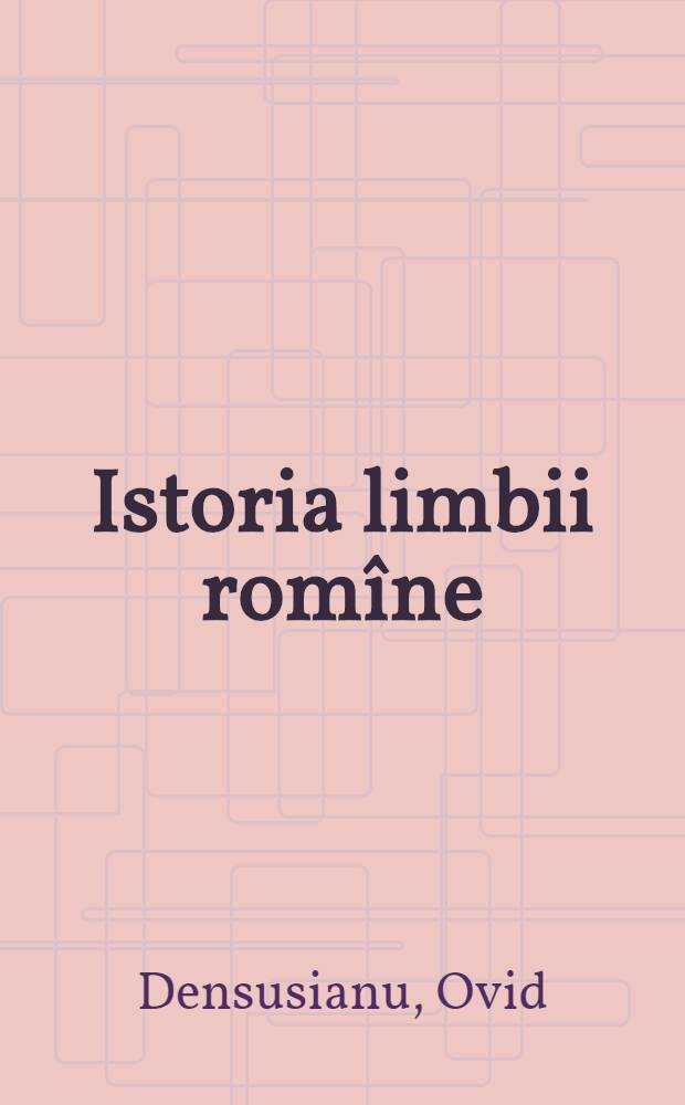 Istoria limbii romîne