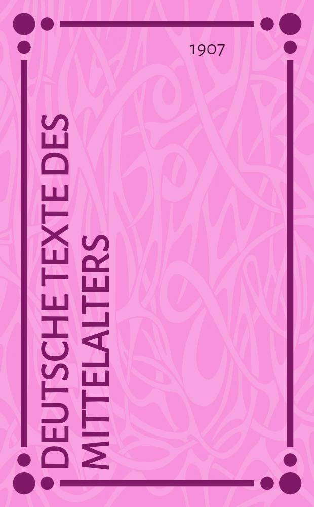 Deutsche Texte des Mittelalters