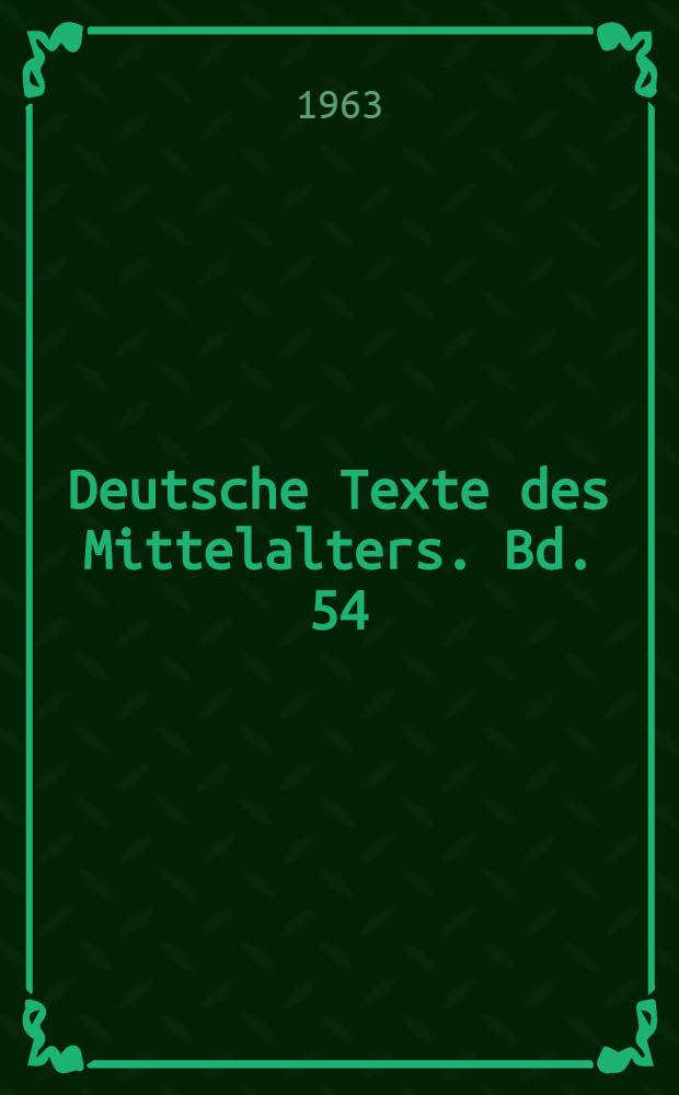 Deutsche Texte des Mittelalters. Bd. 54 : Die niederdeutschen Bibelfrühdrucke