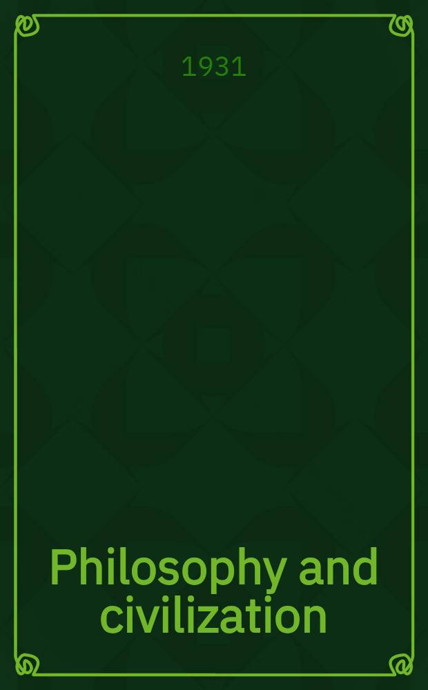 Philosophy and civilization