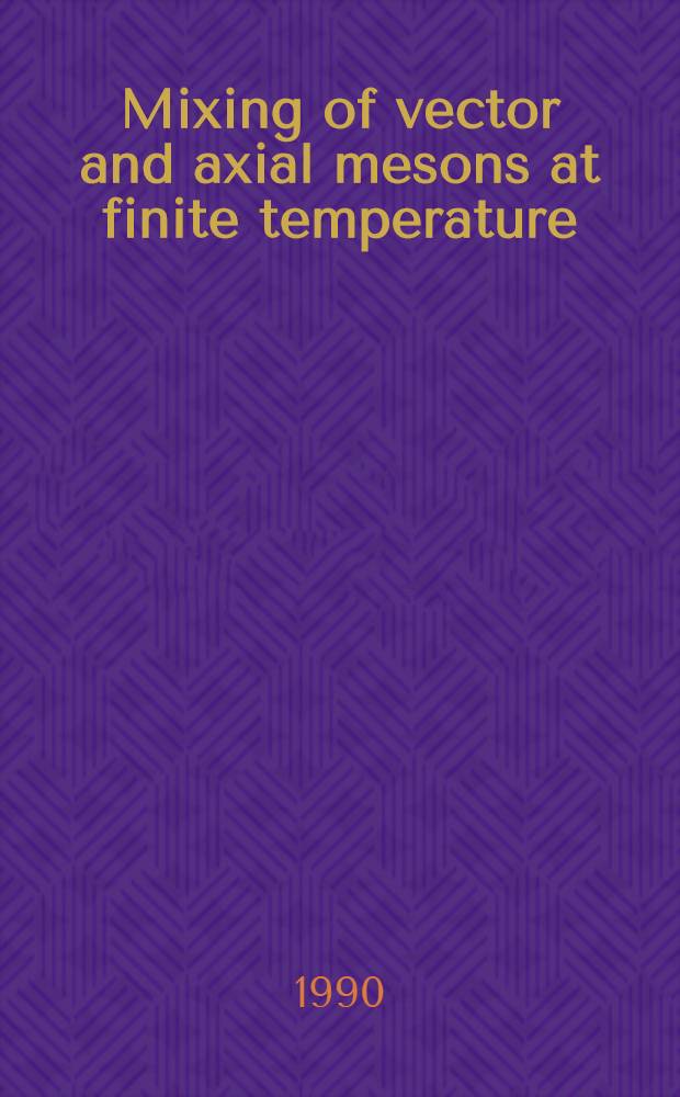 Mixing of vector and axial mesons at finite temperature : An indication towards chiral symmetry restoration