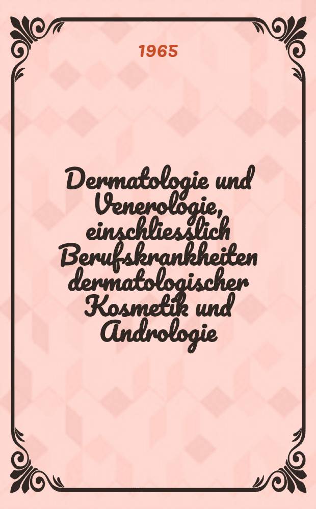 Dermatologie und Venerologie, einschliesslich Berufskrankheiten dermatologischer Kosmetik und Andrologie : In 5 Bänden. Bd. 5. T. 2 : Nichtvenerische Krankheiten des äußeren Genitale. Statistik der Geschlechtskrankheiten. Gonorrhoe. Spirochäten und experimentelle Syphilis. Syphilis. Frambösie. Pinta. Progressive Paralyse. Syphilis der inneren Organe. Ulcus molle. Lymphopathia venerea. Donovanosis. Nichtgonorrhoische. Urethritiden. Verhütung und Bekämpfung der Geschlechtskrankheiten. Sexualerziehung der Jugend. Sexualwissenschaftliches. Serologie