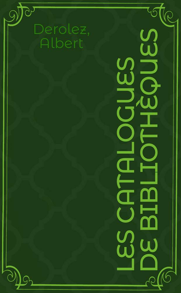Les catalogues de bibliothèques