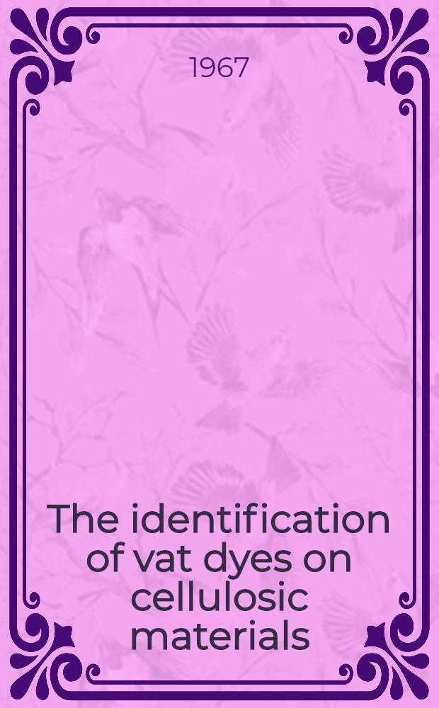The identification of vat dyes on cellulosic materials