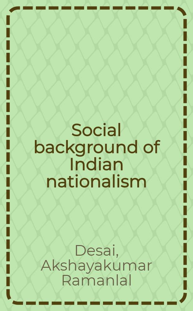 Social background of Indian nationalism