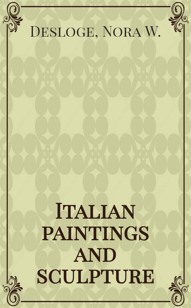 Italian paintings and sculpture