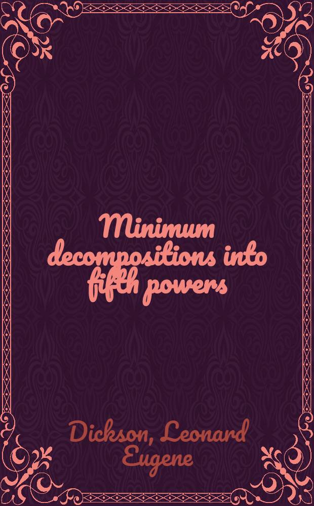 Minimum decompositions into fifth powers