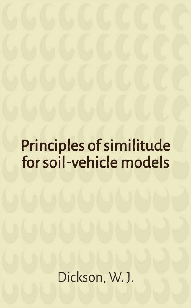 Principles of similitude for soil-vehicle models