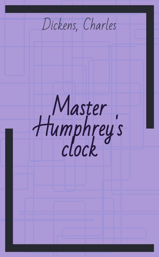 Master Humphrey's clock