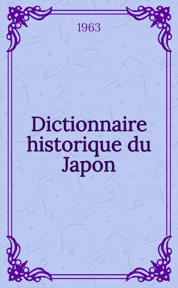 Dictionnaire historique du Japon