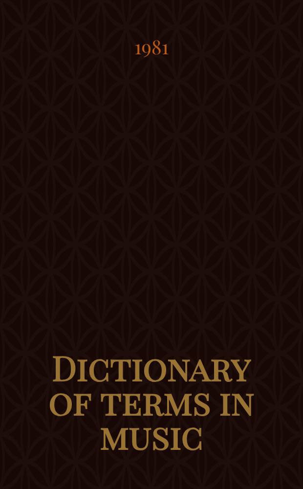 Dictionary of terms in music
