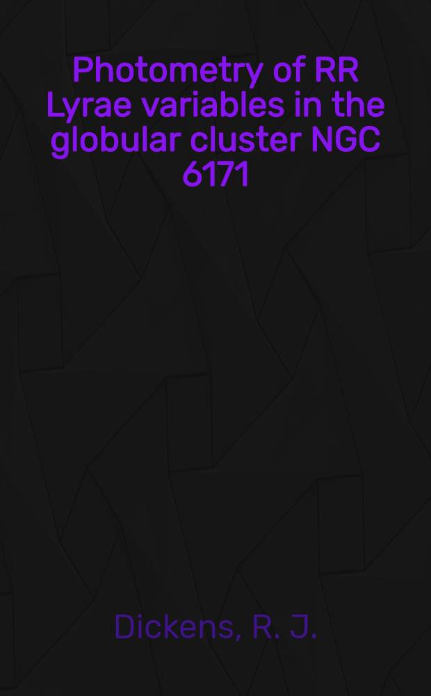 Photometry of RR Lyrae variables in the globular cluster NGC 6171