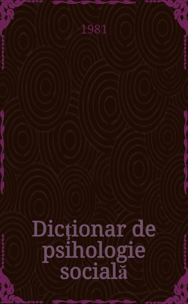 Dicţionar de psihologie socială