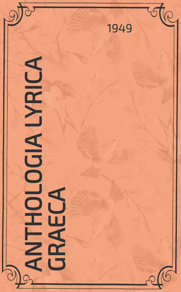 Anthologia lyrica Graeca